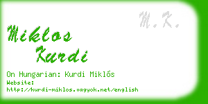 miklos kurdi business card