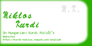 miklos kurdi business card